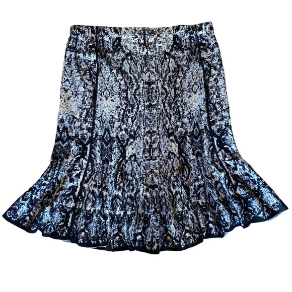 Nic+Zoe Marbled Pattern Cotton Blend Flounce Skirt Size Large - Picture 2 of 8